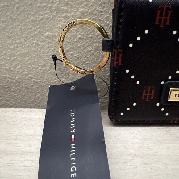 Tommy Hilfiger 69J8432 Navy Blue Multi Logo ID/Credit Card Holder w/Keyring - Picture 2 of 9
